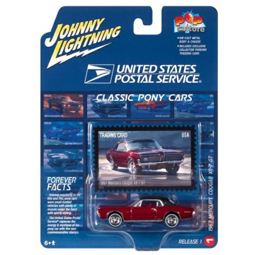 JLPC011-1 - 1/64 USPS 1967 MERCURY COUGAR XR-7 GT DEEP RED