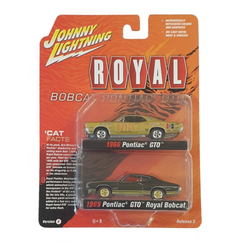 JLPK013A-2 - 1/64 JOHNNY LIGHTNING 2-PACK SPECIAL - 2021 VERSION A R2 ROYAL  PONTIAC