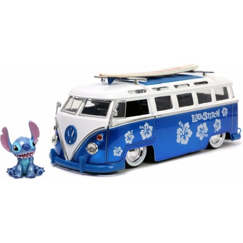 JSD253075000 - 1/24 LILO AND STITCH VW MINI BUS WITH STICH FIGURE