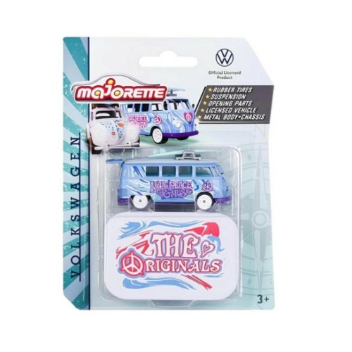 MAJ212055005E - 1/64 VW T1 LOVEPEACE MUSIC WITH SURFBOARD (BLUE & PURPLE) WITH COLLECTORS TIN