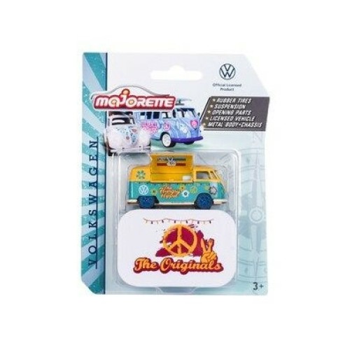 MAJ212055005F - 1/64 VW T1 THE HUNGRY HIPPY (YELLOW & TEAL) WITH COLLECTORS TIN