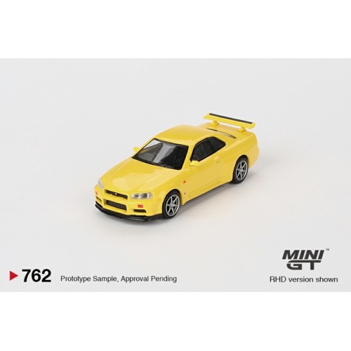 MGT00762-R - 1/64 NISSAN SKYLINE GT-R (R34) V-SPEC LIGHTNING YELLOW (RHD)