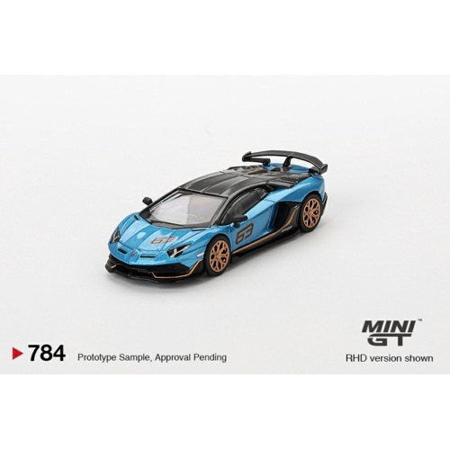 MGT00784-BL - 1/64 LAMBORGHINI AVENTADOR SVJ 63 BLU AEGIR (LHD) (BLISTER PACKAGING)