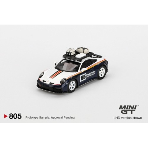 MGT00805-BL - 1/64 PORSCHE 911 DAKAR RALLYE DESIGN PACKAGE WHITE/GENTIAN BLUE METALLIC (LHD) BLISTER PACKAGING