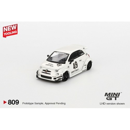 MGT00809-BL - 1/64 LB-WORKS X ABAS WORKS ABARTH 595 GARA WHITE (LHD) BLISTER PACKAGING