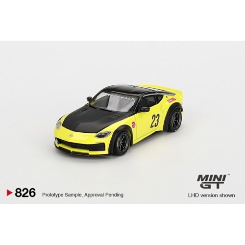 MGT00826-BL - 1/64 NISSAN Z LB NATION WORKS IKAZUCHI YELLOW (LHD) BLISTER PACKAGING