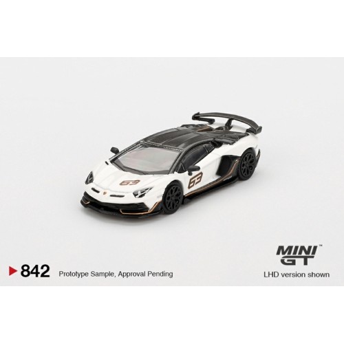 MGT00842-BL - 1/64 LAMBORGHINI AVENTADOR SVJ 63 BIANCO ASOPO (LHD) BLISTER PACKAGING