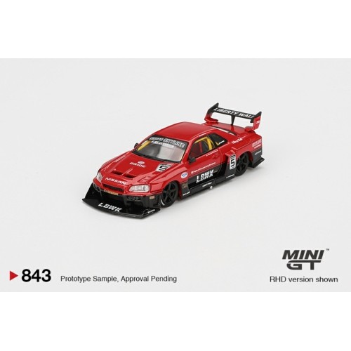 MGT00843-BL - 1/64 NISSAN LB-ER34 SUPER SILHOUETTE SKYLINE RED/BLACK (RHD) BLISTER PACKAGING