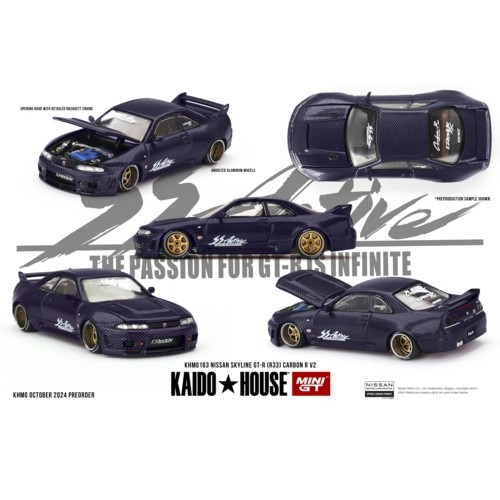 MGTKHMG163 - 1/64 NISSAN SKYLINE GT-R (R33) ACTIVE CARBON R V2