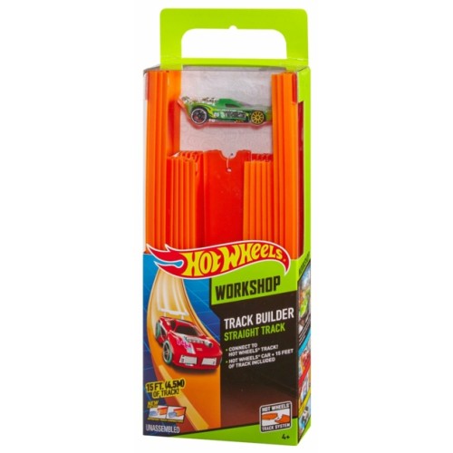 MHWBHT77 - X6 HOTWHEELS TRACK BUILDER STRAIGHT TRACK WITH CAR