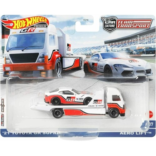 MHWFLF56-GRK65 - HOT WHEELS TEAM TRANSPORT '21 TOYOTA GR SUPRA AERO LIFT No.37