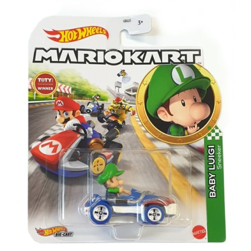 MHWGBG25-HDB28 - HOTWHEELS MARIO KART BABY LUIGI SNEEKER VEHICLE