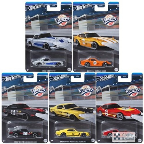 MHWHRT81-979B - X10 HOTWHEELS VINTAGE CAR CLUB ASSORTMENT 2024 MIX 2