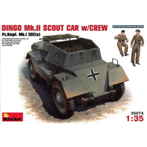 MIN35074 - 1/35 DINGO MK II PZ.KPFW.MK I 202(E) W/ CREW (PLASTIC KIT)