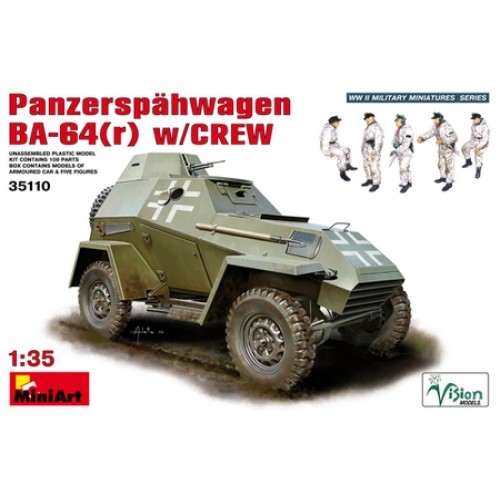 MIN35110 - 1/35 PANZERSPAHWAGEN BA-64(R) W/CREW (PLASTIC KIT)