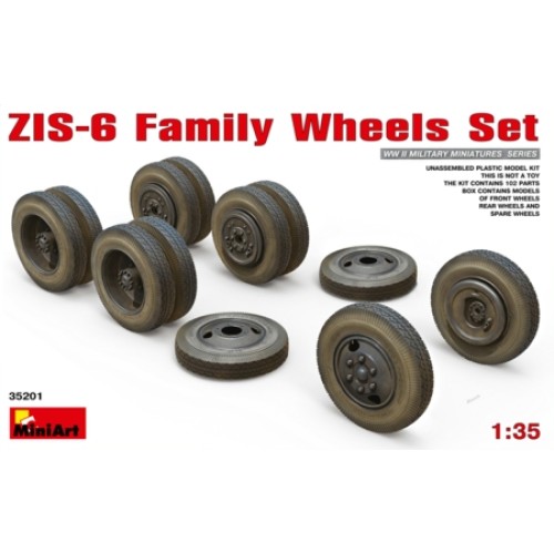 MIN35201 - 1/35 ZIS-6 FAMILY WHEELS SET (PLASTIC KIT)