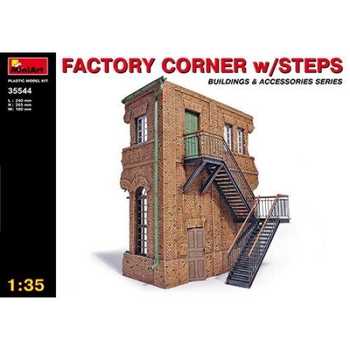 MIN35544 - 1/35 FACTORY CORNER W/STEPS (PLASTIC KIT)