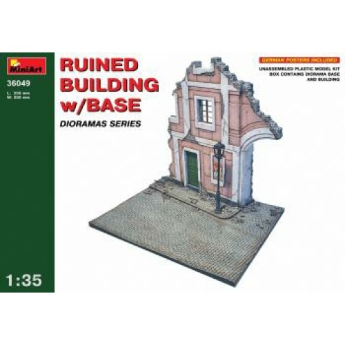 MIN36049 - 1/35 RUINED BUILDING W/ BASE (PLASTIC KIT)