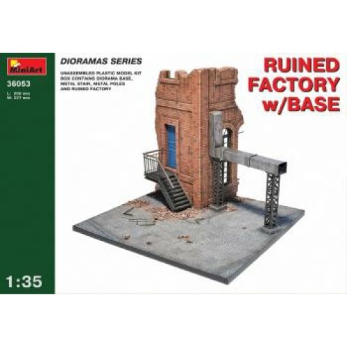 MIN36053 - 1/35 RUINED FACTORY W/ BASE (PLASTIC KIT)