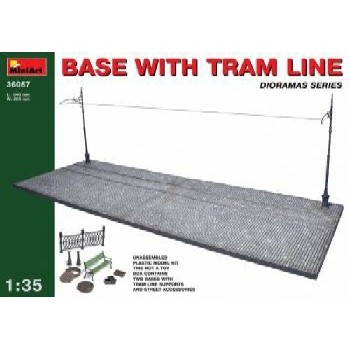 MIN36057 - 1/35 BASE WITH TRAM LINE (PLASTIC KIT)