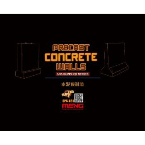 MNGSPS-031 - 1/35 PRECAST CONCRETE WALLS (RESIN)