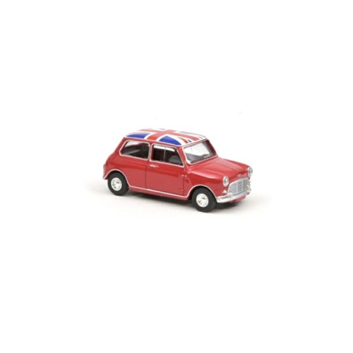 NV310521 - 1/64 1964 MINI COOPER S TARTAN RED WITH FLAG ON ROOF (MINI JET)