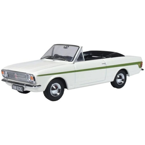 OX43CCC002 - 1/43 FORD CORTINA MKII CRAYFORD CONVERTIBLE ERMINE WHITE/GREEN