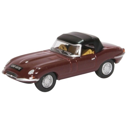 OX76ETYP012 - 1/76 JAGUAR E TYPE SOFT TOP IMPERIAL MAROON