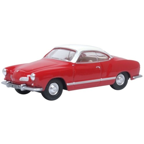 OX76KG001 - 1/76 VW KARMANN GHIA HENNA RED/PEARL WHITE