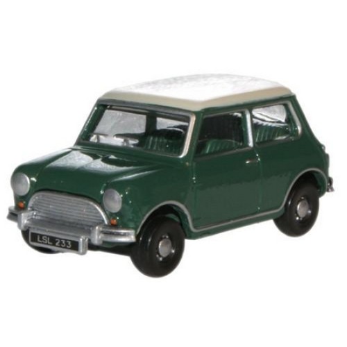 OX76MN003 - 1/76 ALMOND GREEN/OLD ENGLISH WHITE AUSTIN MINI