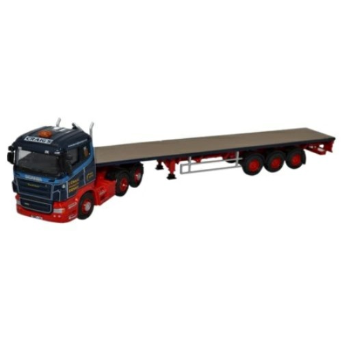 OX76SHL01FT - 1/76 SCANIA HIGHLINE FLATBED TRAILER IAN CRAIG HAULAGE LTD