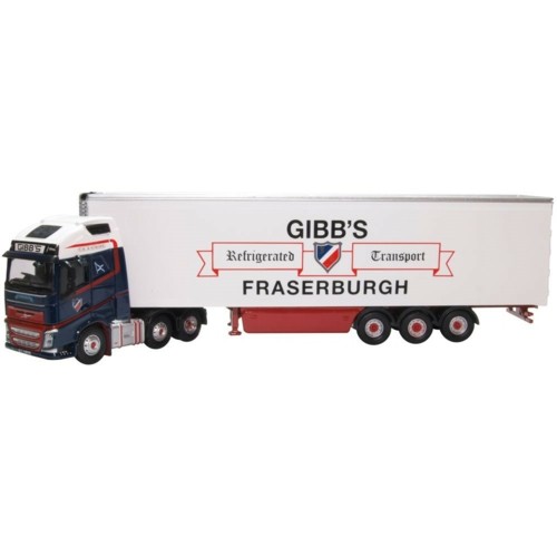 OX76VOL4011 - 1/76 VOLVO FH4 GXL FRIDGE TRAILER GIBBS OF FRASERBURGH