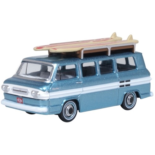 OX87CG61001 - 1/87 1961 CHEVROLET CORVAIR GREENBRIER PASSENGER WAGON TURQ/CAMEO WHITE