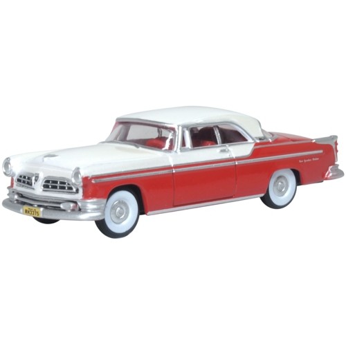 OX87CNY55001 - 1/87 1955 CHRYSLER NEW YORKER DELUXE COUPE ST. REGIS TANGO RED/PLATINUM