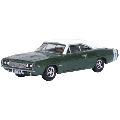 OX87DC68005 - 1/87 1968 DODGE CHARGER RACING GREEN/WHITE