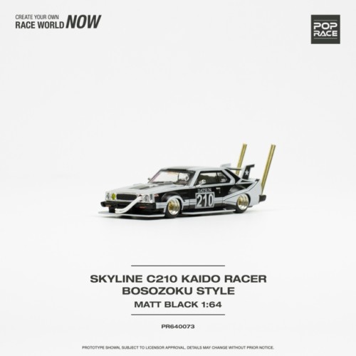 PR640073 - 1/64 SKYLINE C210 KAIDO RACER - BOSOZOKU STYLE MATTE BLACK