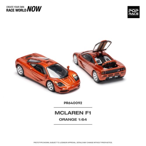 PR640092 - 1/64 MCLAREN F1 ORANGE