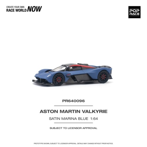 PR640096 - 1/64 ASTON MARTIN VALKYRIE SATIN MARINA BLUE