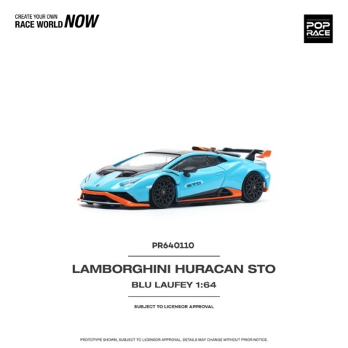 PR640110 - 1/64 LAMBORGHINI HURACAN STO BLU LAUFEY/ARANCIO XANTO