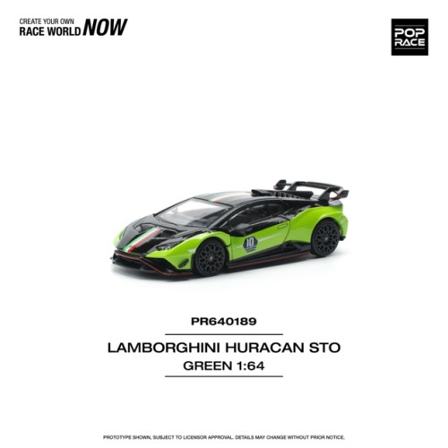 PR640189 - 1/64 LAMBORGHINI HURACAN STO (LP640-2) 10 ANNIVERSARIO GREEN/BLACK