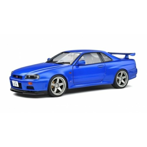 SOL1804306 - 1/18 NISSAN SKYLINE (R34) GT-R BAYSIDE BLUE WITH 5 SPOKE WHEELS