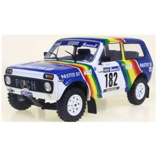 SOL1807305 - 1/18 LADA NIVA WHITE NO.182 JABOUILLE/SARDOU PARIS-DAKAR 1984