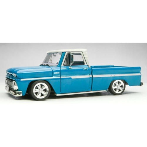 SUNH1366 - 1/18 CHEVROLET C-10 STYLESIDE PICKUP BLUE LOWRIDER 1965