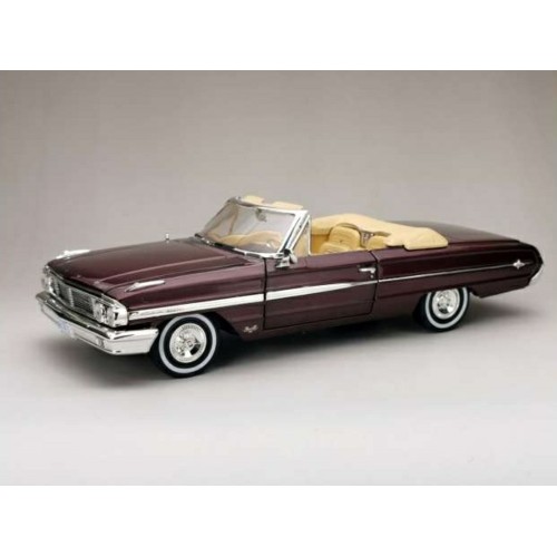 SUNH1432 - 1/18 FORD GALAXIE 500 XL CONVERTIBLE DARK RED 1964