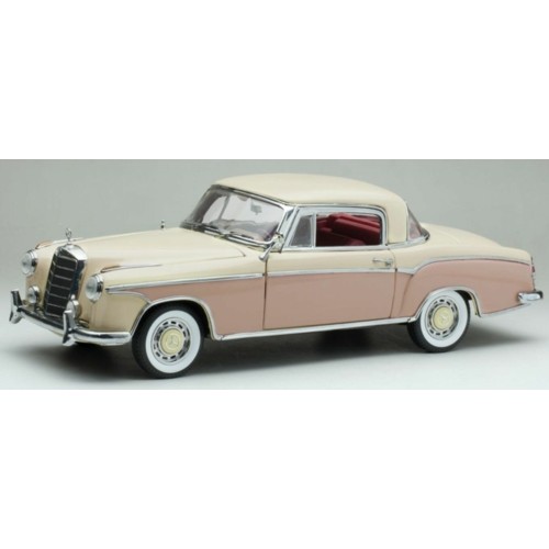 SUNH3591 - 1/18 MERCEDES BENZ 220SE COUPE CREAM/PINK 1958