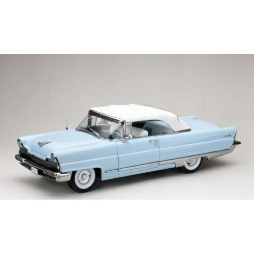 SUNH4721 - 1/18 LINCOLN PREMIERE CONVERTIBLE BLUE/WHITE 1956