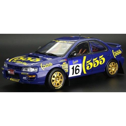 SUNH5527 - 1/18 SUBARU IMPREZA 555 NO.16 LU NING JUN/CHEN XU ZHONG 555 HKONG BEIJING RALLY 1995- 299PCS