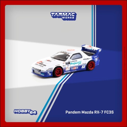 TCT64066DR - 1/64 PANDEM MAZDA RX7 FC3S DRIFT, WHITE/BLUE