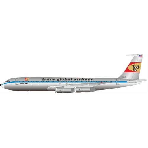 WB707AIRPORT55P - 1/200 TRANS GLOBAL AIRLINES BOEING 707-300 N324F WITH STAND