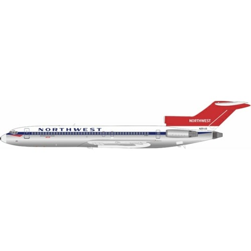 WB722251 - 1/200 NORTHWEST ORIENT AIRLINES BOEING 727-251 N251US WITH STAND POLISHED